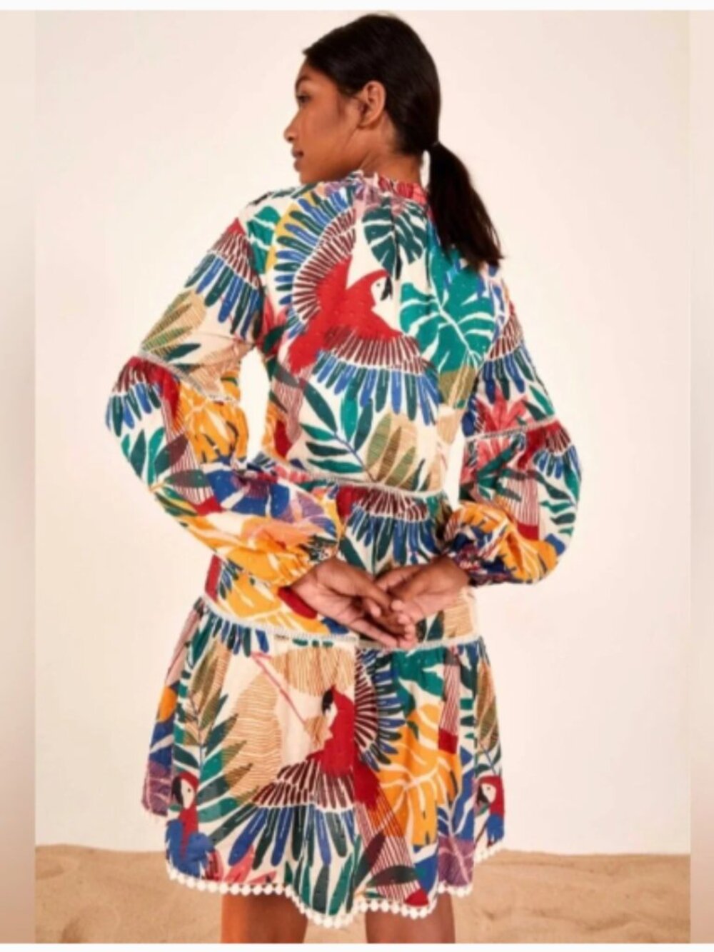 Farm Rio Off White Macaw Mini Dress - Picture 5 of 5